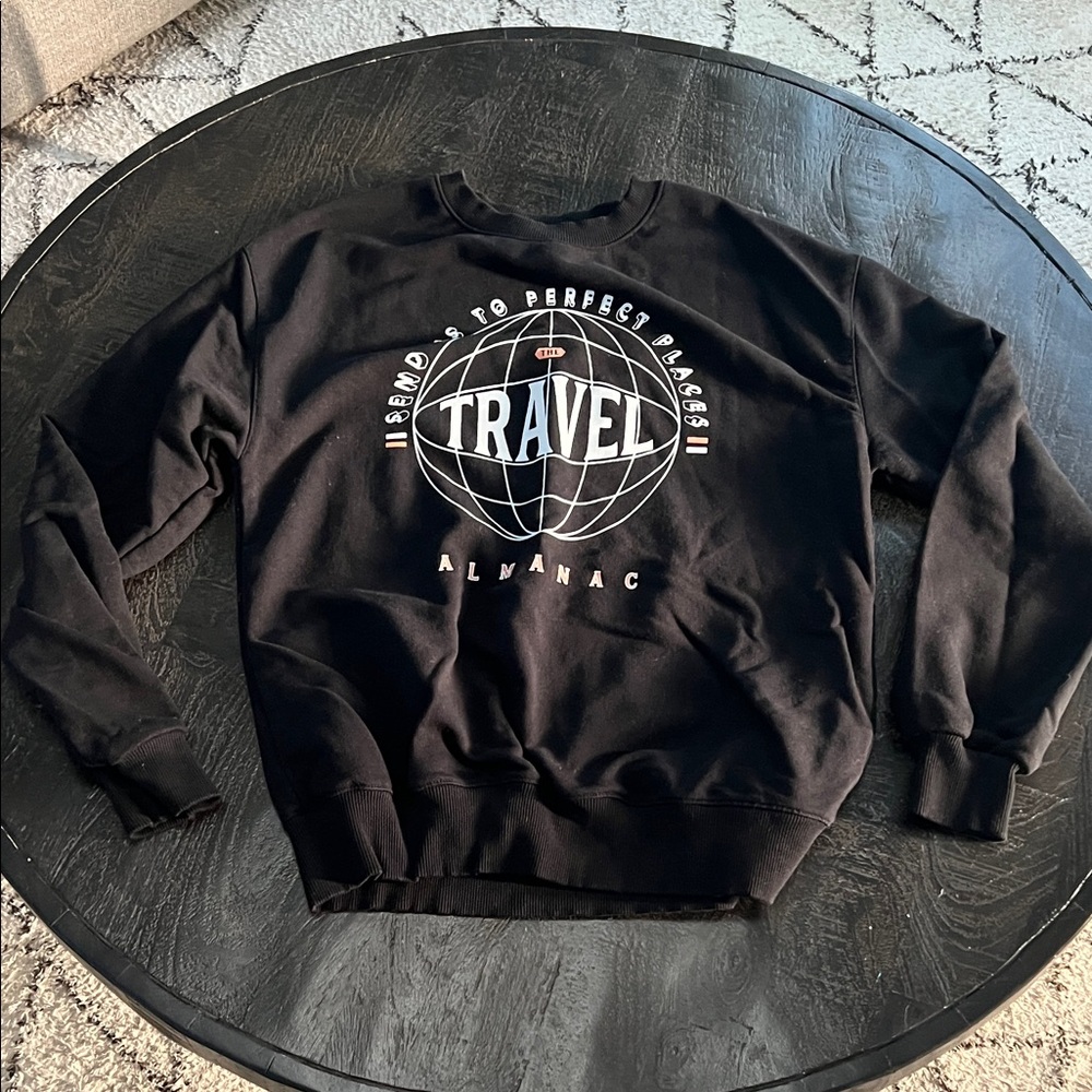 Almanac Black Travel Graphic Women's Sweatshirt